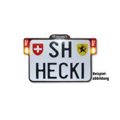 Kennzeichenrahmen HeinzBikes ALL INN Motorrad-Format ALU CHROM 3in1 Blinke