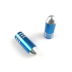 Ventildeckel XBIKE (Paar) SHOT in BLAU-ELOXIERT