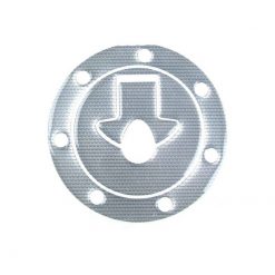 Tankcap- Protektor PRINT in CARBON-LOOK SILBER (111.5 x 111.5mm) zu Kawasa