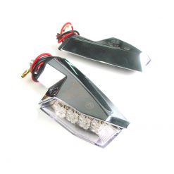 Blinker XBIKE (Paar) BLADE in CHROM mit weissem Glas und LED (E11-Homologi