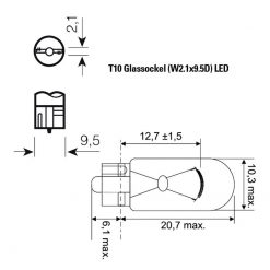 LED- Glassockel XBIKE (Paar) Standard 12V AC/DC (Sockel: T10 - W5W)