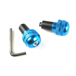 Lenkerendzapfen (rund-zylindrisch-gerillt 2) XBIKE aus Alu in BLAU (Ø 17.5