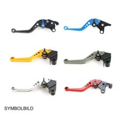 Kupplungshebel PAZZO RACING STARR - KURZ in titan / Versteller in rot (CH-