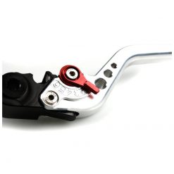 Kupplungshebel PAZZO RACING STARR - LANG in silber / Versteller in rot (CH-