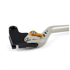 Kupplungshebel PAZZO RACING STARR - LANG in titan / Versteller in gold (CH-