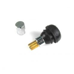 Reifenventil NO NAME gerade in SCHWARZ/CHROM inkl. Ventildeckel für Tubele