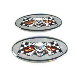 Sticker 4R (Paar) 3D MOTO SPORT OVAL Skull