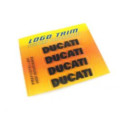 Logo-Trim 4R DUCATI (4er Set) mit 3M Technologie in SCHWARZ-METALLIC