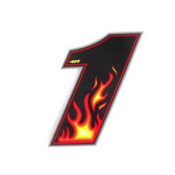 Sticker 4R RACING Nr.: 1 Flame-Farben (100 x 140mm)