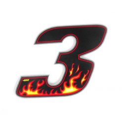 Sticker 4R RACING Nr.: 3 Flame-Farben (100 x 140mm)