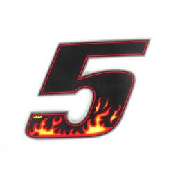Sticker 4R RACING Nr.: 5 Flame-Farben (100 x 140mm)