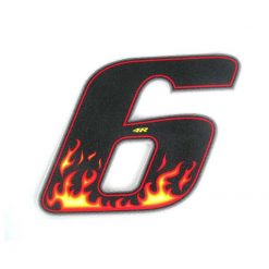 Sticker 4R RACING Nr.: 6 Flame-Farben (100 x 140mm)