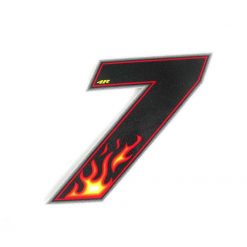 Sticker 4R RACING Nr.: 7 Flame-Farben (100 x 140mm)