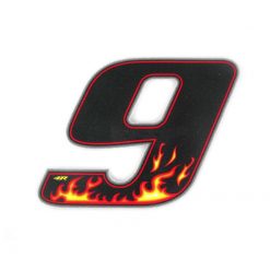 Sticker 4R RACING Nr.: 9 Flame-Farben (100 x 140mm)