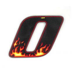 Sticker 4R RACING Nr.: 0 Flame-Farben (100 x 140mm)