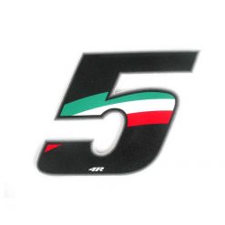 Sticker 4R RACING Nr.: 5 Italy-farben (100 x 140mm)