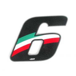 Sticker 4R RACING Nr.: 6 Italy-farben (100 x 140mm)