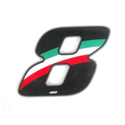 Sticker 4R RACING Nr.: 8 Italy-farben (100 x 140mm)
