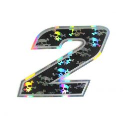 Sticker 4R RACING Nr.: 2 in schwarz mit weissem Totenkopf (100 x 140mm)