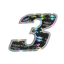 Sticker 4R RACING Nr.: 3 in schwarz mit weissem Totenkopf (100 x 140mm)