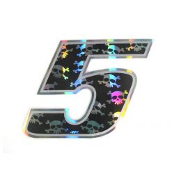 Sticker 4R RACING Nr.: 5 in schwarz mit weissem Totenkopf (100 x 140mm)