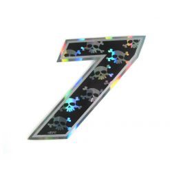 Sticker 4R RACING Nr.: 7 in schwarz mit weissem Totenkopf (100 x 140mm)