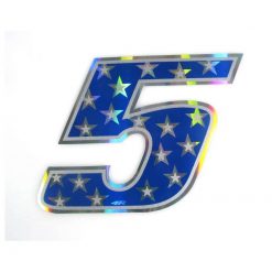 Sticker 4R RACING Nr.: 5 in blau mit weissen Sternen (100 x 140mm)
