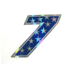 Sticker 4R RACING Nr.: 7 in blau mit weissen Sternen (100 x 140mm)