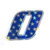 Sticker 4R RACING Nr.: 0 in blau mit weissen Sternen (100 x 140mm)