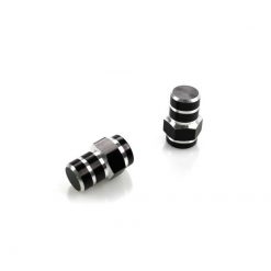 Ventildeckel TUN (Paar) mit Sechskant in Alu-Schwarz