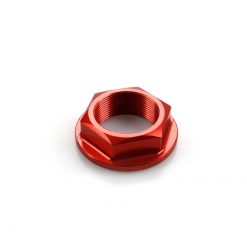 Lenkkopfmutter XBIKE aus ALU in ROT M28x1mm zu Kawasaki/Suzuki/Yamaha