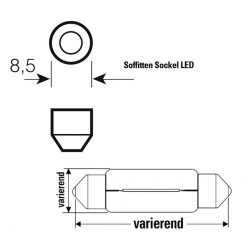 LED- Soffitten XENON 6- Fach SMD LED 12V/1W inkl. CanBus (Länge: 36mm) in