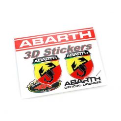 Sticker-Set ABARTH (2 Stück) 3D SCUDETTO (Höhe: 30mm)