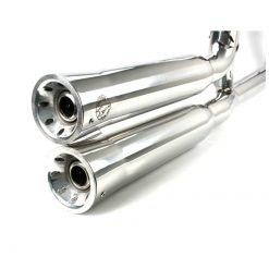 Auspuffanlage FALCON DOUBLE GROOVE (2 in 2) in Inox zu Kawasaki (CH-Homolo
