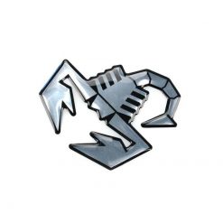 Sticker ABARTH 3D SCORPIONE ARGENTO LUCIDO (Höhe: 65mm)