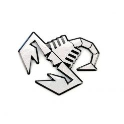 Sticker ABARTH 3D SCORPIONE ARGENTO SATINATO (Höhe: 65mm)