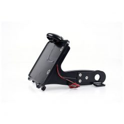 Kennzeichenhalter PM BILLET ALU - KURZER ARM in SCHWARZ mit LED Beleuchtun