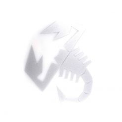 Sticker ABARTH SCORPIONE in SILBER (16cm)