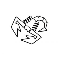 Sticker ABARTH SCORPIONE TRANSPARENT mit schwarzem Rand (12cm)