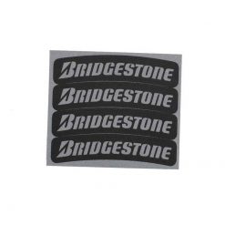 Reifen- Sticker 4R BRIDGESTONE (Set a' 4 Stück) in SILBER fluoreszierend/r