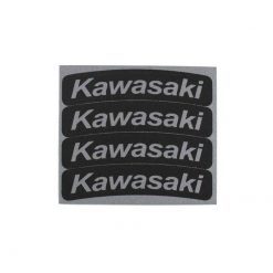 Reifen- Sticker 4R KAWASAKI (Set a' 4 Stück) in SILBER fluoreszierend/refl