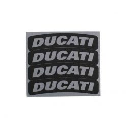 Reifen- Sticker 4R DUCATI (Set a' 4 Stück) in SILBER fluoreszierend/reflek