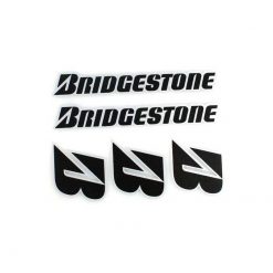 Sticker-Set 4R BRIDGESTONE (10 x 12cm) in Schwarz/Silber