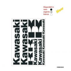 Sticker-Set 4R KAWASAKI (35 x 25cm) in Schwarz