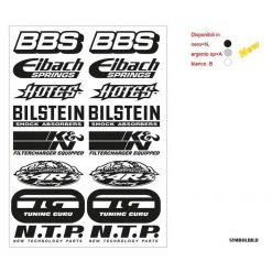 Sticker-Set 4R SPONSOR 3 (35 x 25cm) in SCHWARZ