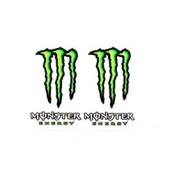 Sticker-Set 4R MONSTER ENERGY (Paar) 5 x 8cm in SCHWARZ/GRÜN