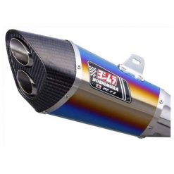 Auspuff Yoshimura R-11 (Single Exit) in Titan Blau mit Carbon Cap zu Kawas