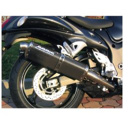 Auspuff BODIS THREE-TEC in INOX/SCHWARZ (SS/BL) zu Suzuki (CH- Homologiert