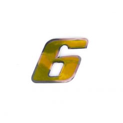 Sticker 4R MEDI Zahl Nr. 6 in GOLD (100 x 100mm)