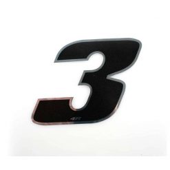 Sticker 4R MEDI Zahl Nr. 3 in SCHWARZ (100 x 100mm)